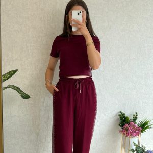 Taşlı Crop Takım